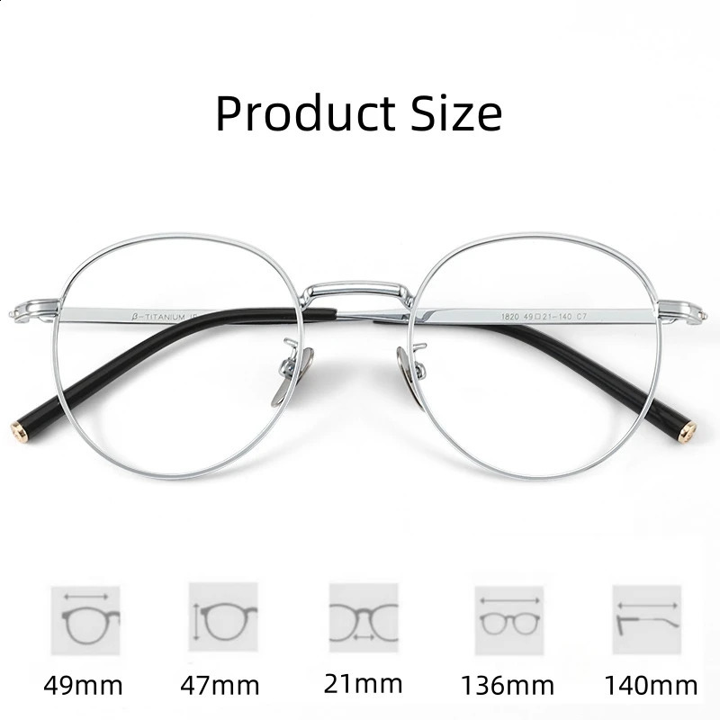 FIRADA Fashion Eyewear Retro Round Glasses Comfortable Optical Prescription Eyeglasses Frame For Men Women 1820-C 241227
