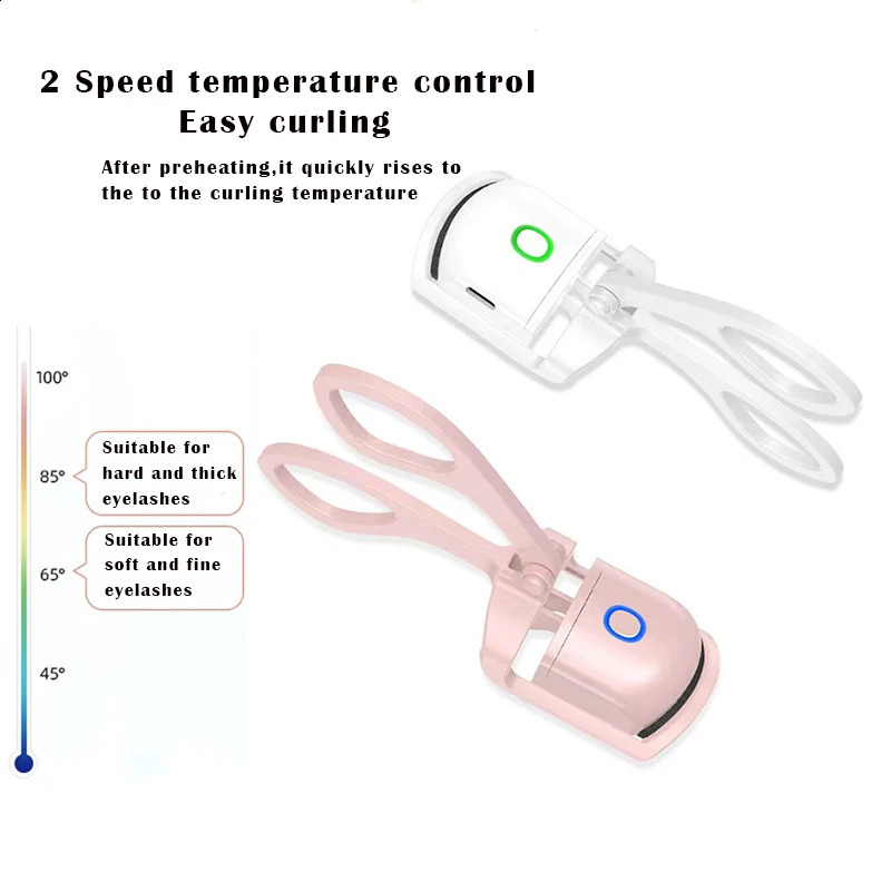 Portable Electric Heated Eyelash Curler Comb Eye Lash Long Lasting Eyelashes Curls Thermal Eyelash Curler Makeup Tools 241226