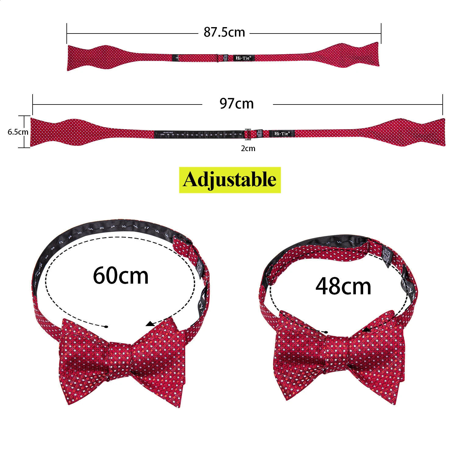 Hi-Tie Jacquard Silk Mens Self Bow Tie Hanky Cufflinks Set Male Butterfly Knot Bowtie Wholesale for Male Wedding Business Gift 241226