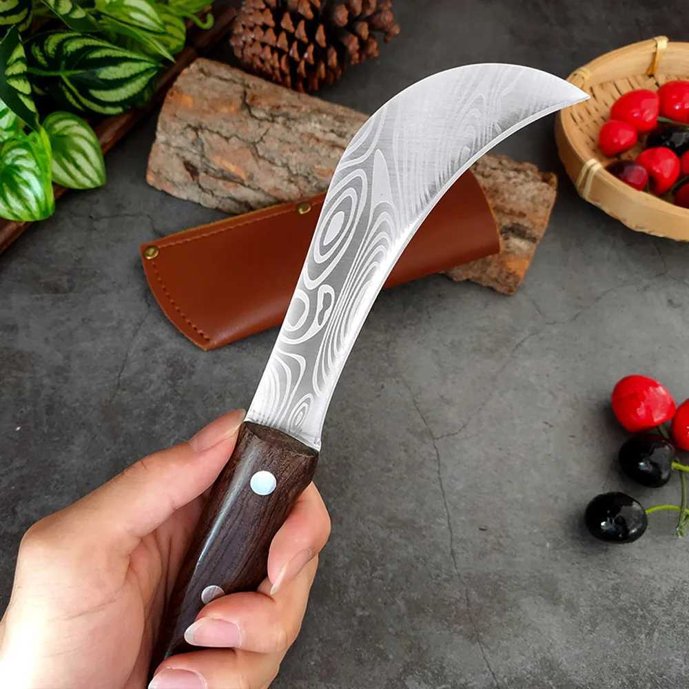 Cutting knife forged 5Cr15 stainless steel fishing practical wiring knife kitchen slicing but meat cutting knife Y241227