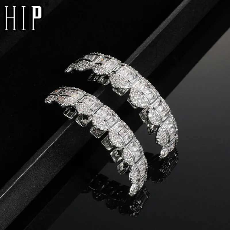 Hip Hop 1 Set Baguette Stones d Out CZ Teeth Grillz Cs 2 Colors Cubic Zircon Top Bottom Charm Grills For Men Women Jewelry W241227