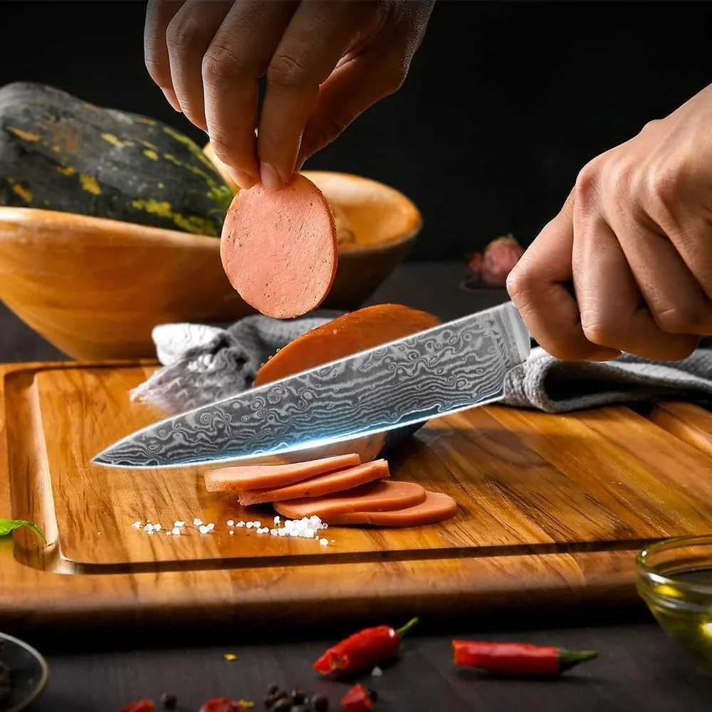 4.7-inch practical knife 67 layer Damascus steel blade polished blade chopper peeling 10Cr15MoV kitchen knife cooking tool wooden handle Y241227