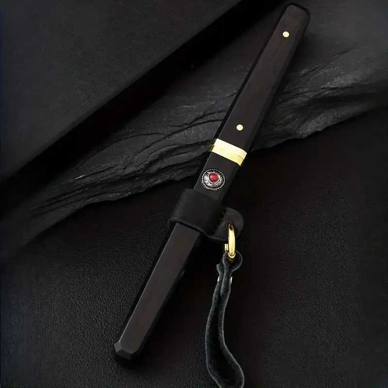 1 piece Damascus steel Tanto knife - mini Katana fixed blade for fruit slicing opening letters and displaying collections Y241227