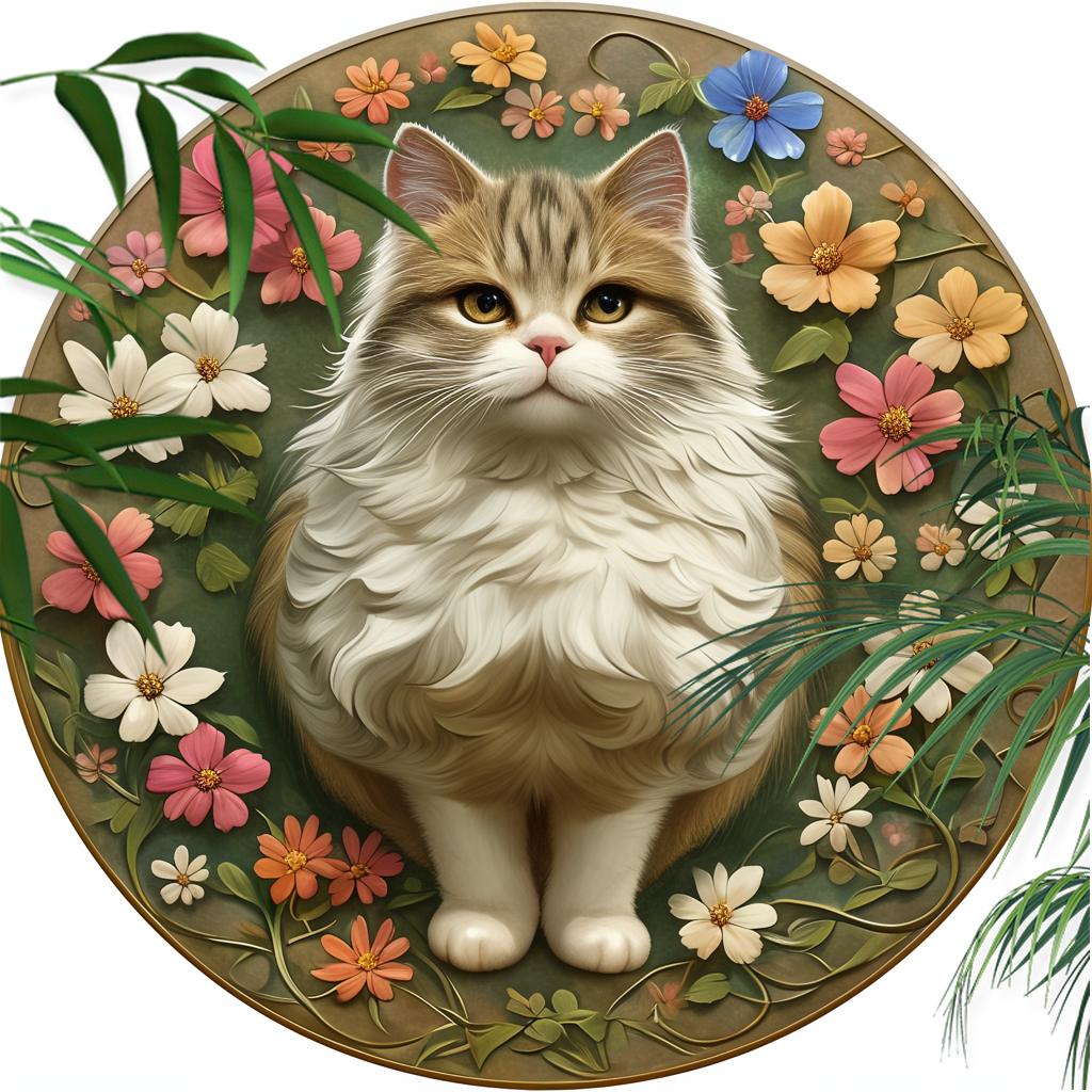 American Shorthair Striped Cat Pet Ornaments - Circular Aluminum Decorative Paintings | Customized Pet Souvenir Tombstones
