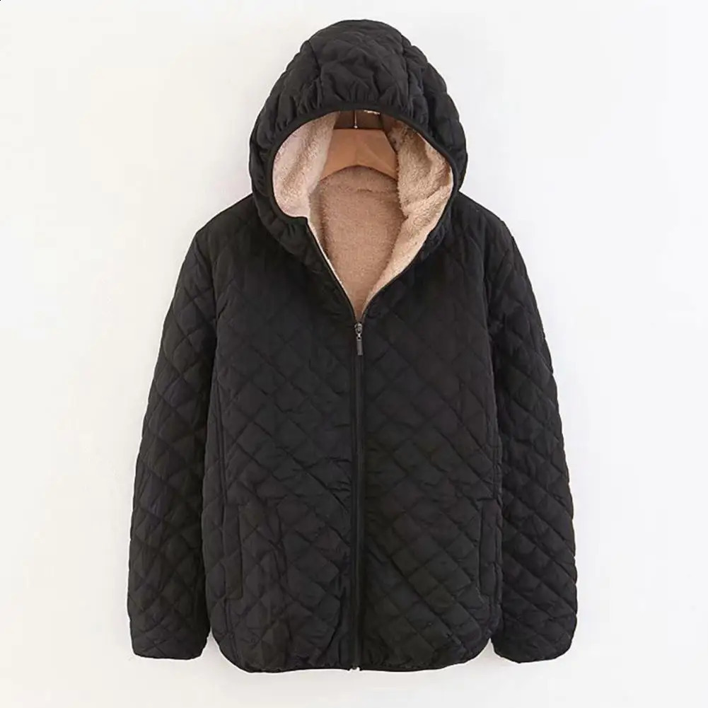 Womens Jacket Warm Lamb Fleece Parkas Winter Jackets Mid Length Korean Edition Hooded Fit Plus Cotton Coat 241226Z