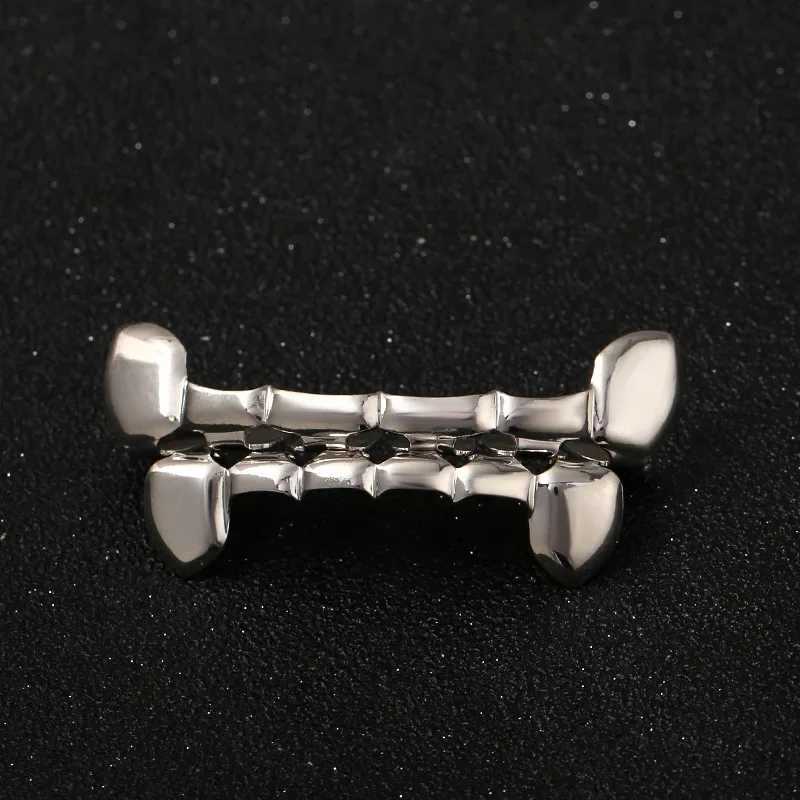 14K Gold Plated Teeth CsHip Hop Glossy Teeth Grillz Fangs Trend Decor For Women Men Jewelry Halloween Jewelry Gift W241227