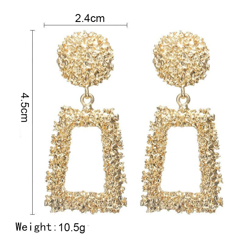 Hiphop 18K Gold Plated Geometry Dangle Earrings for Women Ladies Ethnic Exaggerated Earring Wedding Nightclub Party Jewelry Gift