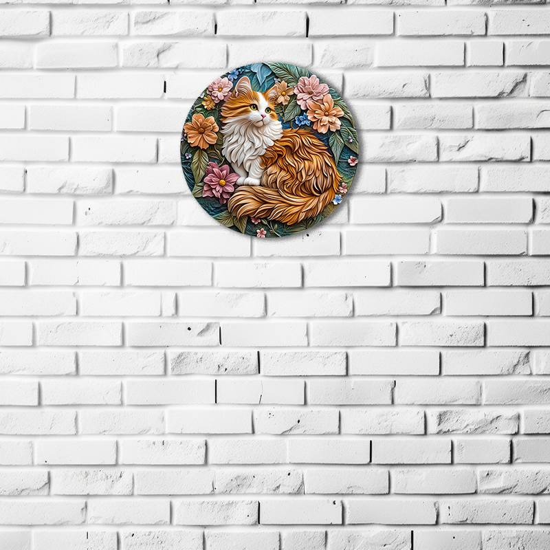 Customizable Premium Aluminum Pet Memorial Ornament | Circular Decorative Painting for Pets - Personalized Souvenir Tombstone