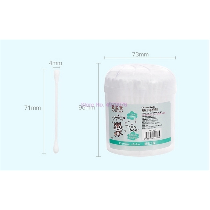 DHL 20set 6box/set Stick Baby Cotton Swabs Double Helix Fine Head Disposable Ears Cleaning 200pcs/box Health Care Tools 241226