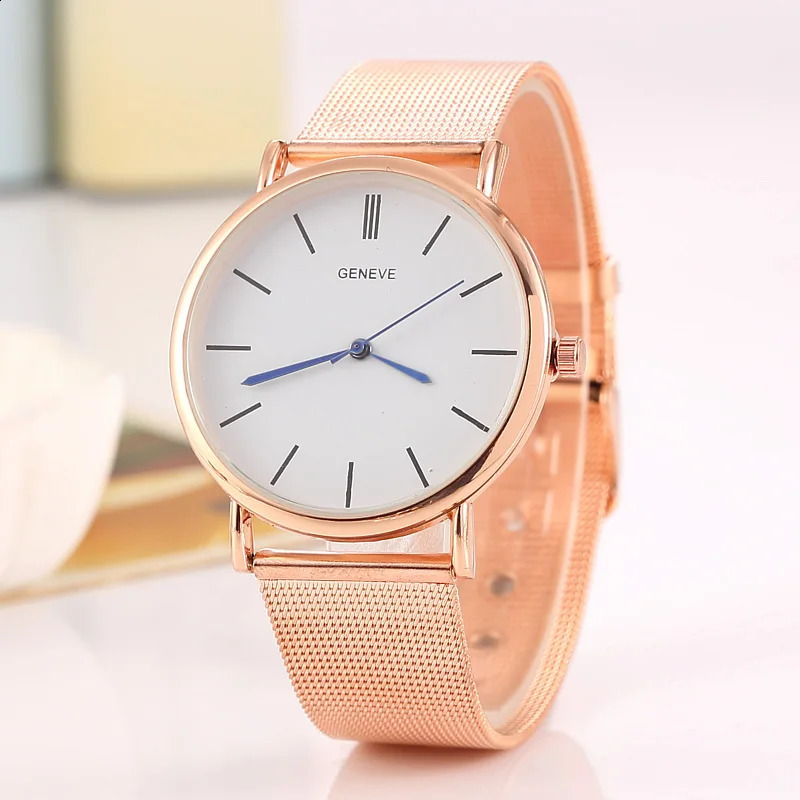 Silver Casual Geneva Quartz Watch Women Stainless Steel Dress Watches For Gift Relogio Feminino Clock 241225