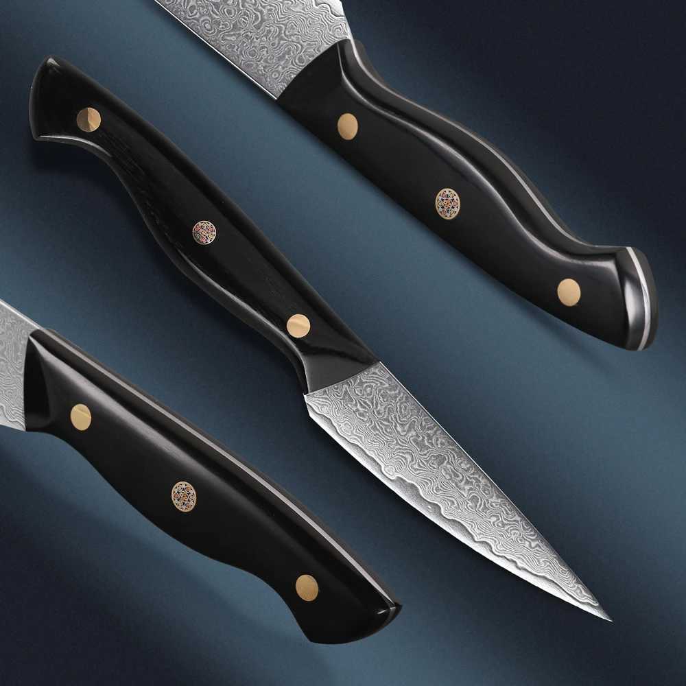 F. Young 3.5-inch Parisian knife professional Japanese 67 layer Damascus steel kitchen knife super sharp peeling fruit knife Y241227