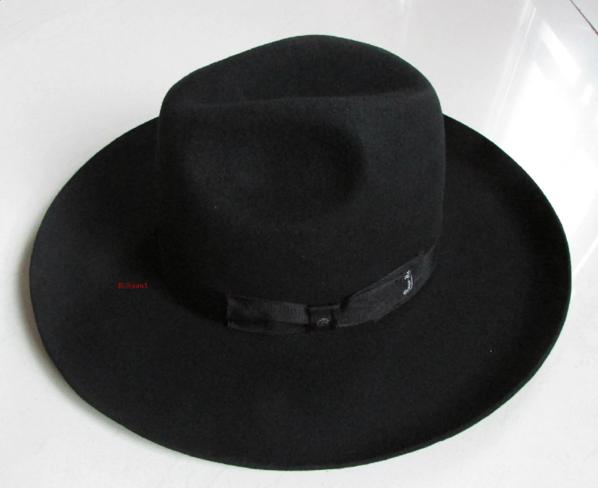 X053 Adult 100% Wool Top Hat Export Original Sheet / Israeli Je Hat / Felt Hat with Big Eaves 10cm Brim Woolen Fedora Hats 241226