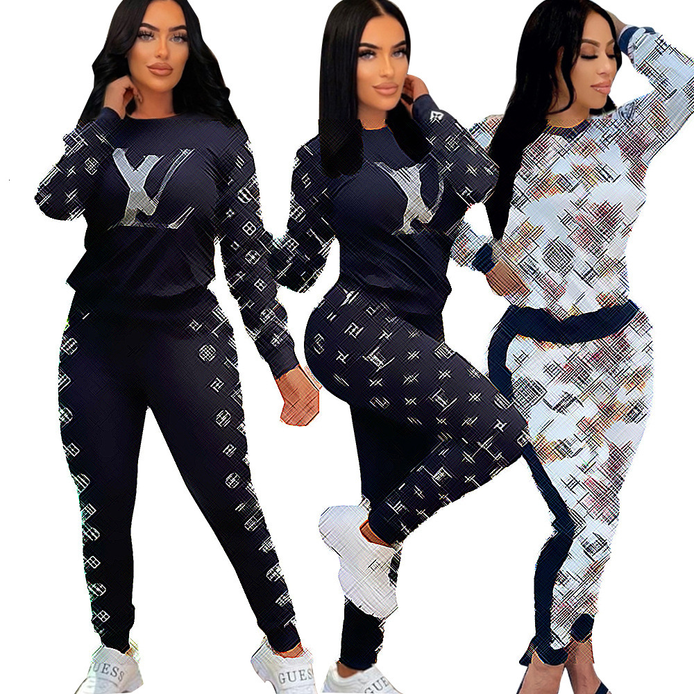 Dd5556 Women's Casual Fashion Sports With High Elasticity Cotton Pocket Two Piece Set