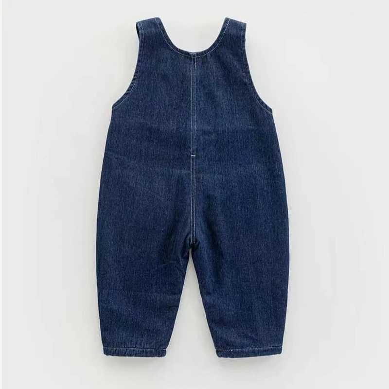Baby boy jumpsuit childrens casual denim jacket warm jeans bib pants baby winter clothing childrens clothing W241227