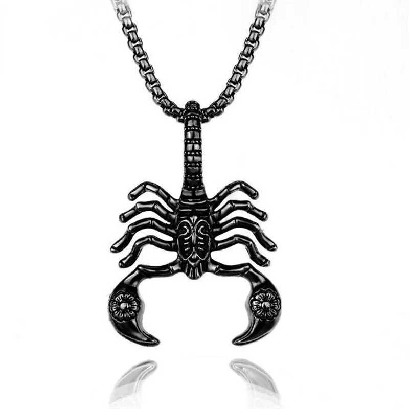 Unique Scorpion Pendant Chain Necklace Stainl Steel Accory for Men Tren Hip-Hop Style Jewelry with Hollow Out DesignXJ241227