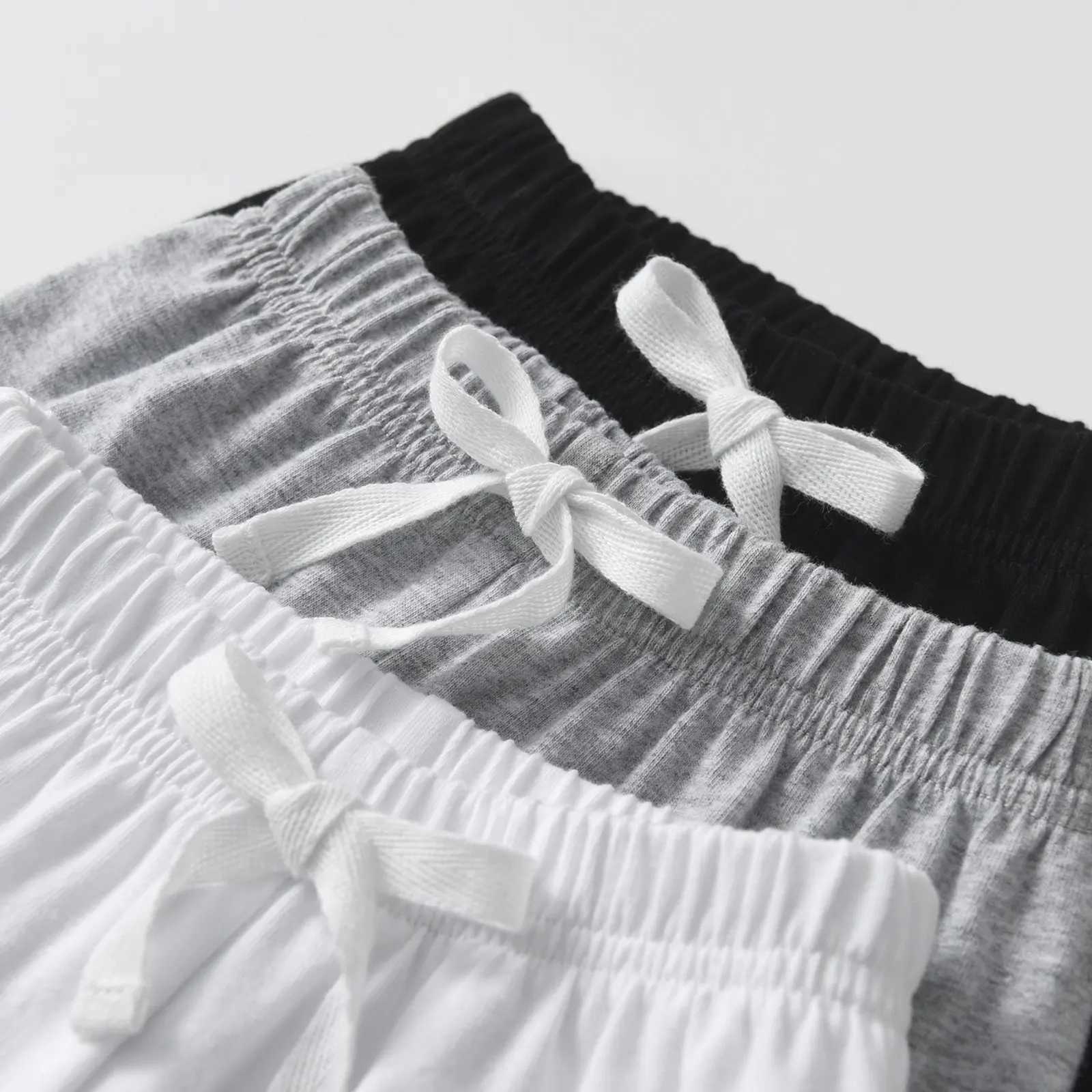 3 Packs Children Boys Summer New Cotton Solid Color Beach Shorts Toddlers Kids Baby Boys 1 2 3 Years Casual Clothes W241227