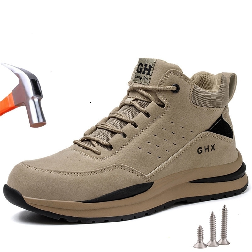 Men Work Safety Boots Autumn Winter Warm Indestructible Steel Toe Work Shoes Anti-Smashing Work Sneakers Protective Safety Shoes 241226