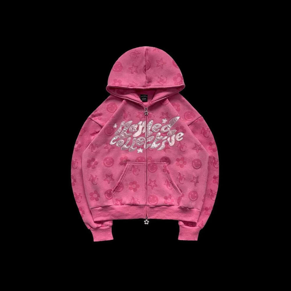 2024 New Fashionable Y2K Style Little Bear Letter Street Trend Zipper Hoodie