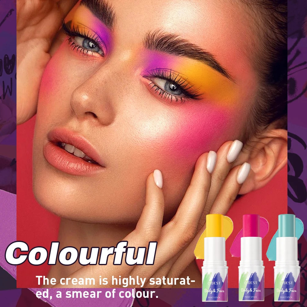 Colorful Body Paint Stick Face Body Oil Painting Paint Pigment Flash Tattoo Painting with Brush Art Halloween Cosplay Party 241224