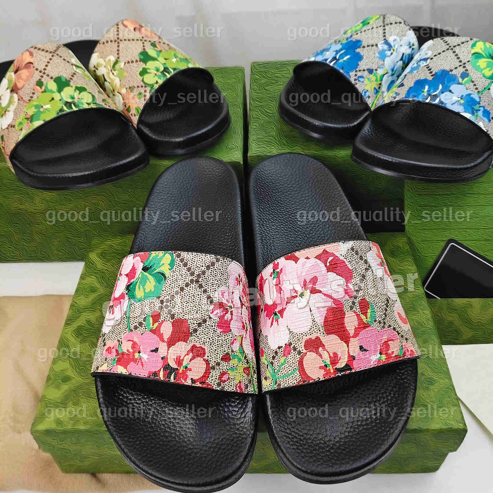 designer Sandals Women Men Slippers Slides Classic retro brown Complete styles suitable for both men and women Beach bath slippers 35-45 10