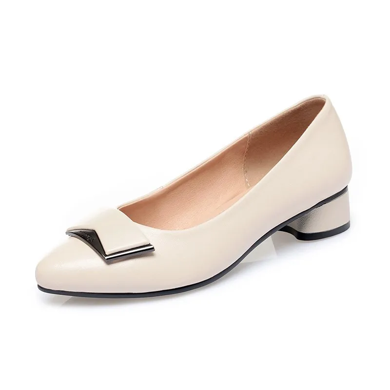 AIYUQI Female Nurse Shoes Autumn Pointed Professional Genuine Leather Women Shoes Large Size Fashion Single Shoes Ladies