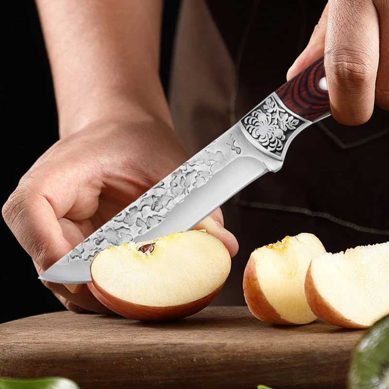 Forged lawn mower kitchen chef knife stainless steel hand meat knife fruit ingredients fishing portable barbecue but Boning knife cover Y241227