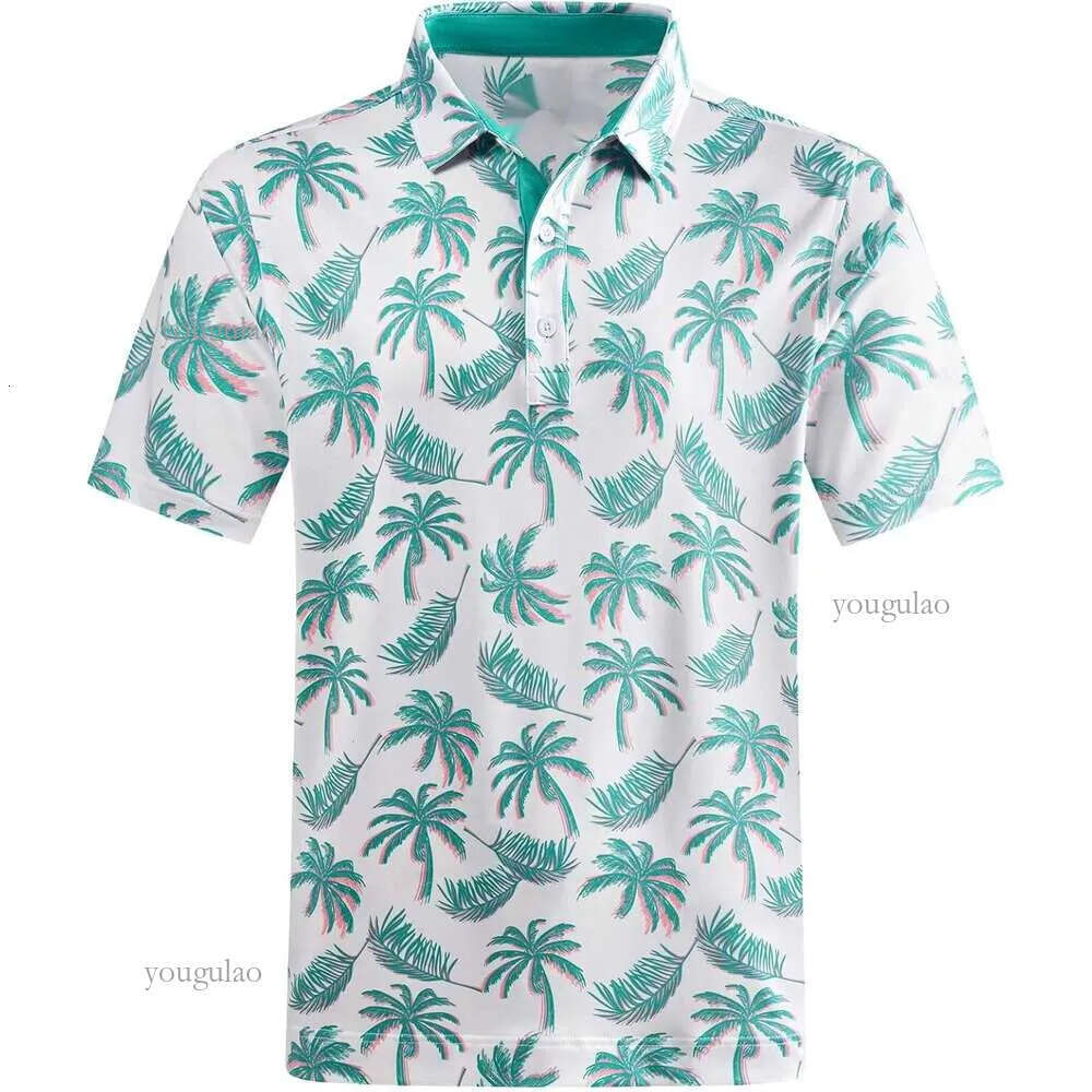 Polo Summer Tops moisture wicking Polo Mens Golf Shirts Regular Fit Fashion Print