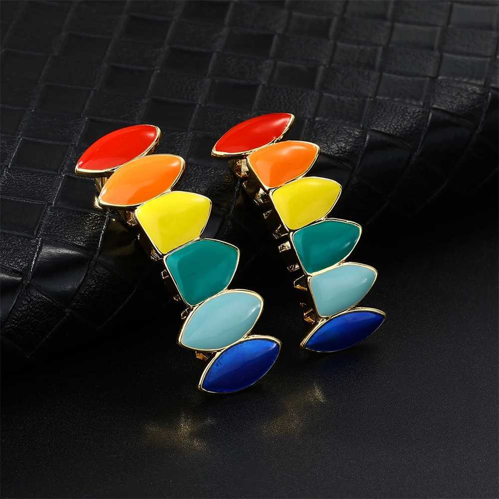 Hip Hop Colorful Drip Oil CZ Teeth Grillz Cs Cubic Zircon and Out Micro Pave Top Bottom Charm For Men Women Jewelry Xmas Gift W241227