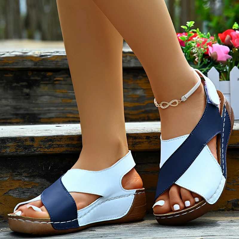 High Quality Summer Sandals Shoes Women Retro Sandals Woman Elegant Sandals Ladies Wedge Shoes Woman Soft Footwear Sandal Women Female T241227
