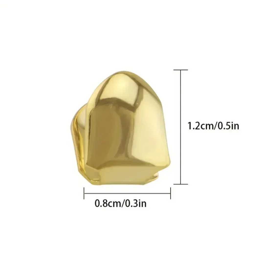 Gold-Plated Hip Hop with Golden Teeth Grills - Perfect Halloween Accord for Men Women! W241227