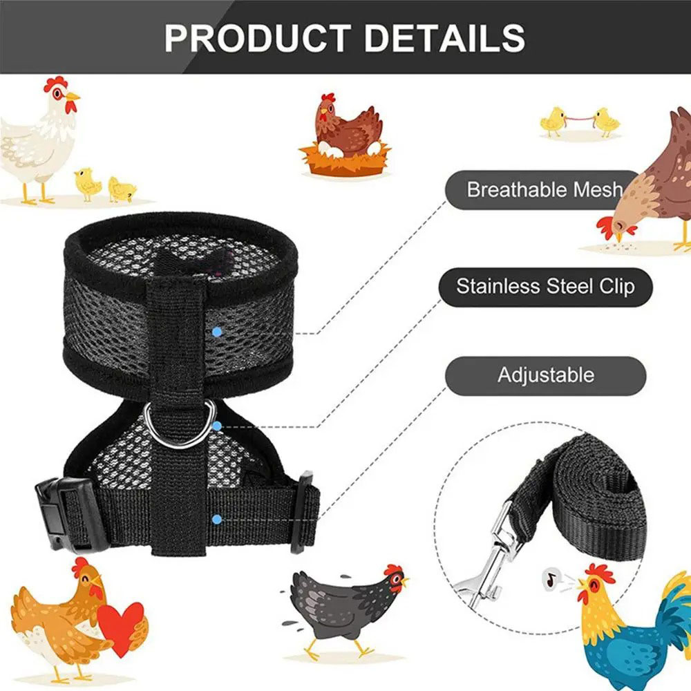 Pet Adjustable Harness Leash for Chicken Puppy Comfortable Breathable Pet Vest for Small Dogs Duck Goose Training Accessories