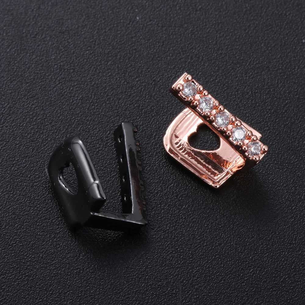 New Hip Hop Gold Teeth Grillz Top Crystal Punk Teeth Cs Cosplay Party Tooth Rper Funny Jewelry Gift Fashion Accories W241227