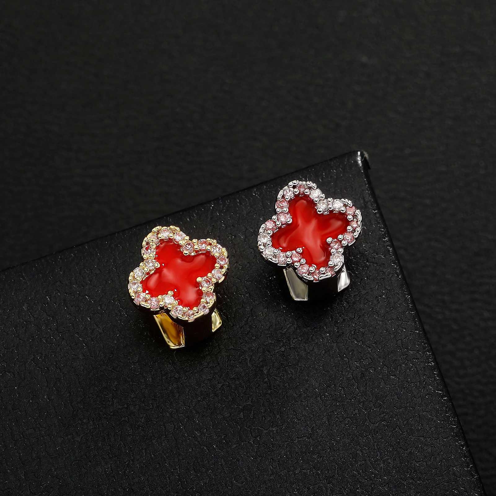 TOPGRILLZ Single d Out Teeth Grillz Oil Drop Cubic Zircon Dental Grills For Women Men Tooth C Bo Jewelry W241227