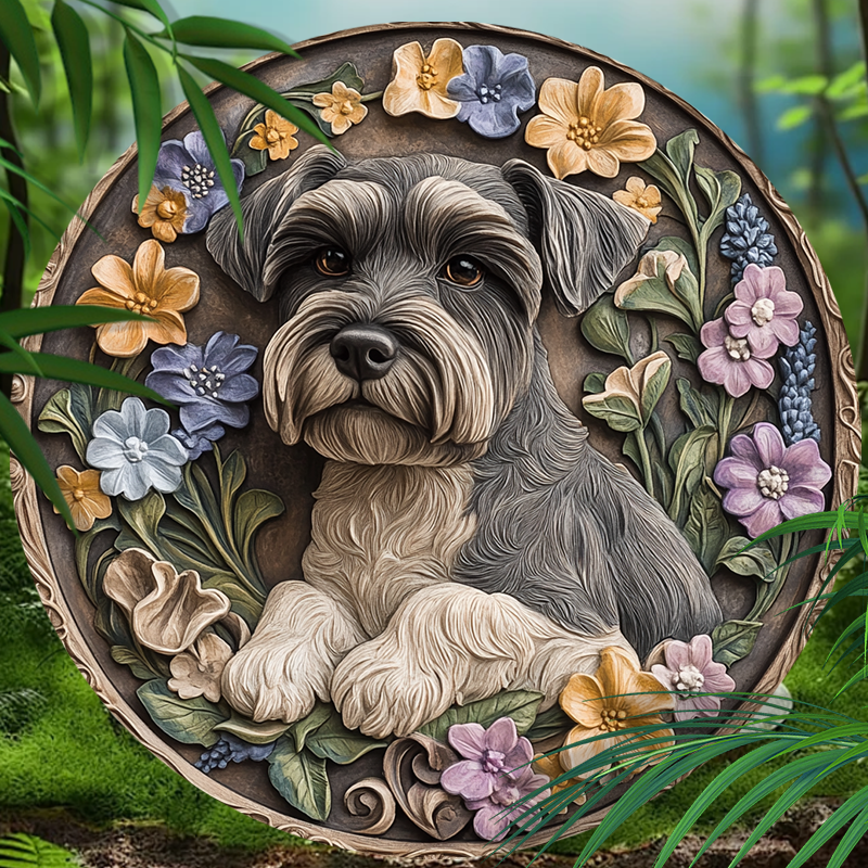 Customizable Circular Aluminum Pet Memorial Painting - Premium Quality Pet Ornaments & Souvenir Tombstones