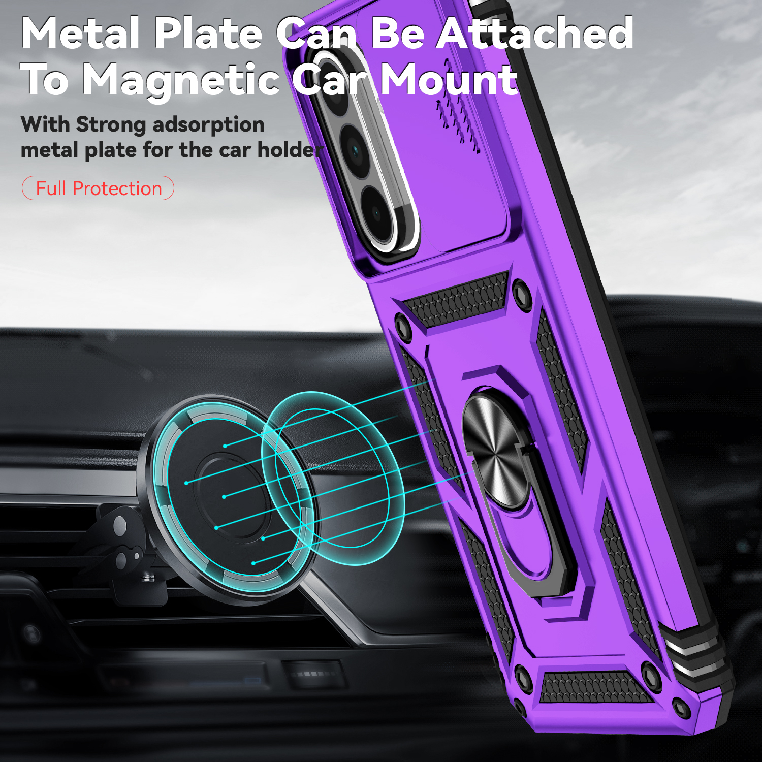 Military Grade Rugged Heavy Duty Case Slide Camera Ring Stand For Samsung S25 Edge S24 FE S23 Ultra A17 A06 A16 A26 A36 A56 A05 A05S MOTO G 5G Power P