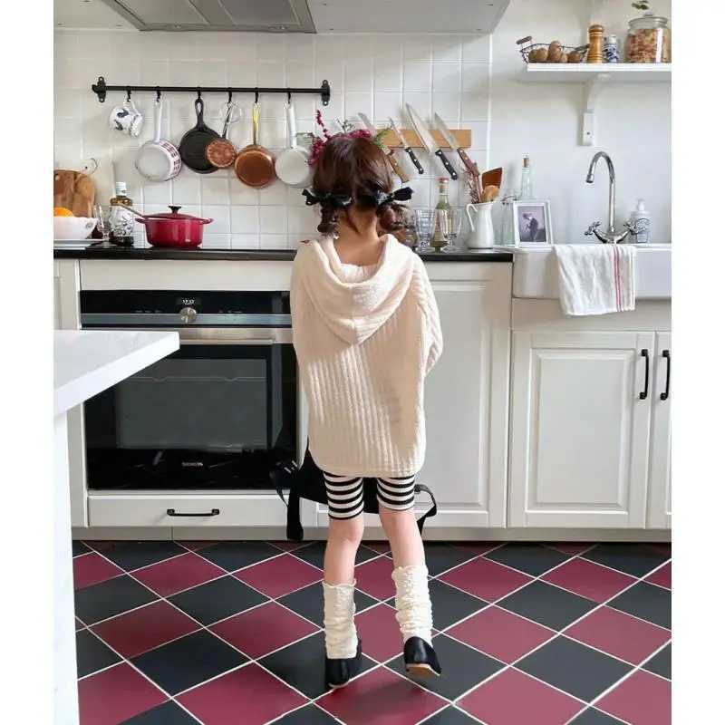 MiniAinis Summer New Girls Organic Cotton Outwear Shorts Girl High Stretch Shorts Children White Black Stripe Leisure Leggings W241227