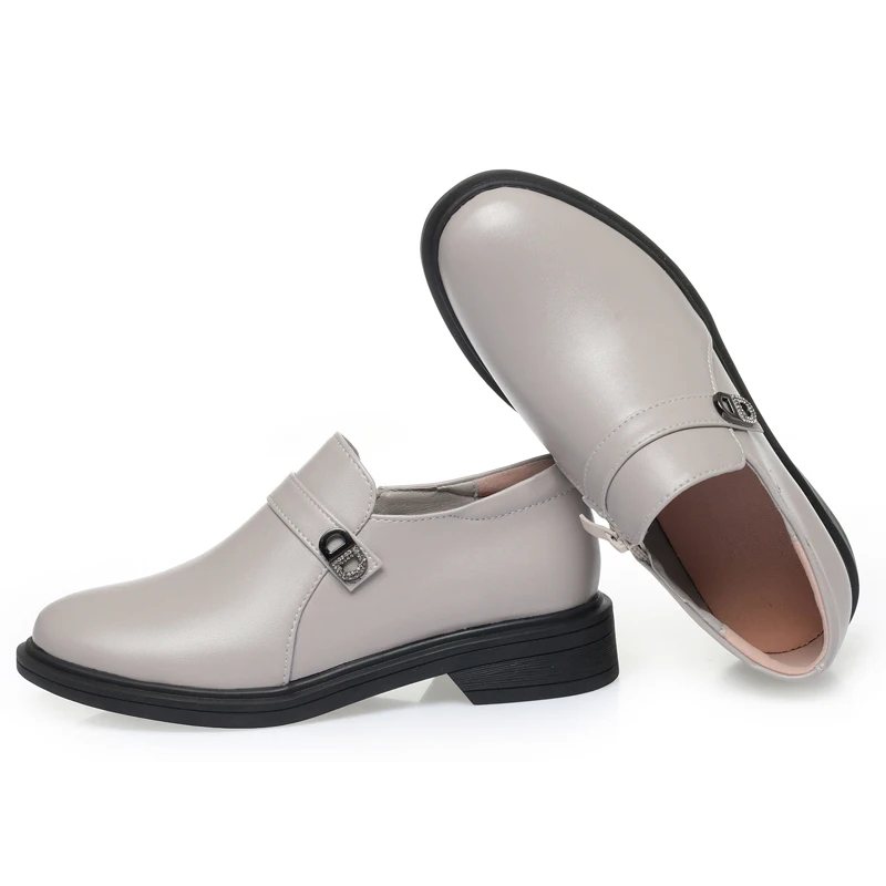 AIYUQI Women's Commuter Shoes Spring Genuine Leather Shoes Women's Large Size Non-slip Women's Shoes