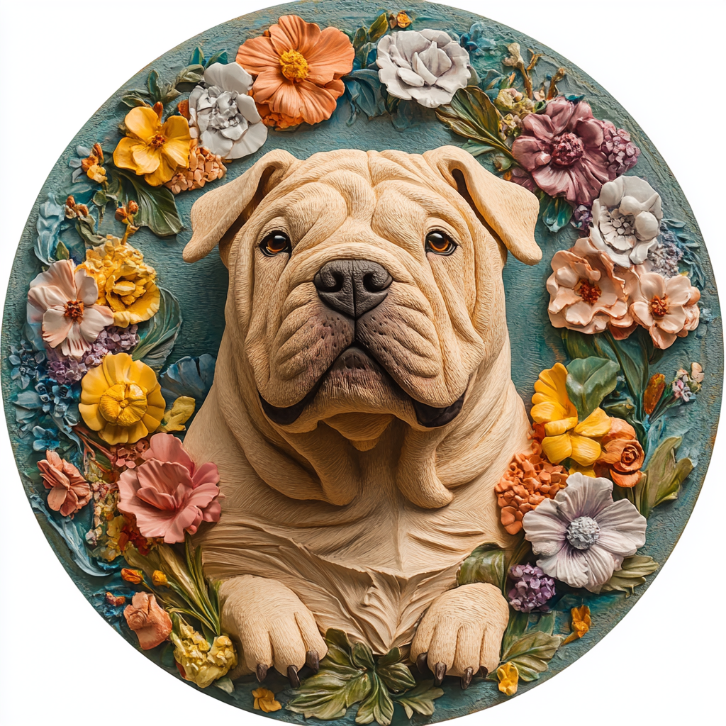 Customizable Premium Quality Circular Aluminum Pet Memorial Decoration - UK Bulldog Themed Pet Souvenir Tombstone