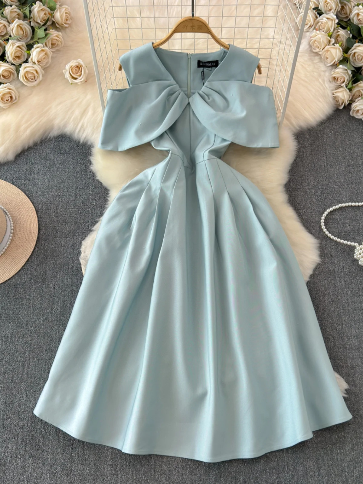 Summer Evening Prom Long Dresses Women Formal Occasions Off Shoulder Solid Bow Empire Birthday Wedding A-Line Party Vestidos 241223