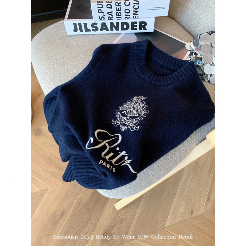 Advanced Round Neck Pullover Sweater Women's Autumn Winter New Lazy Style Soft And Sticky Waist Knit Sweate