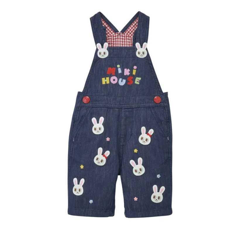 Boys casual pants girls overalls bear rabbit denim fabric belt pants Capris jeans childrens clothing Pantalones Roupa baby W241227