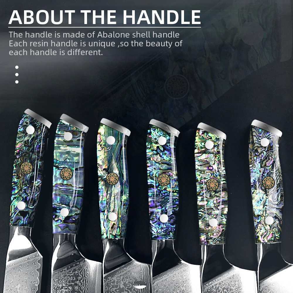 Damascus knife chef knife Japanese VG10 67 layer steel cutter side dish bread knife La Sharp Abalone shell handle kitchen gift Y241227