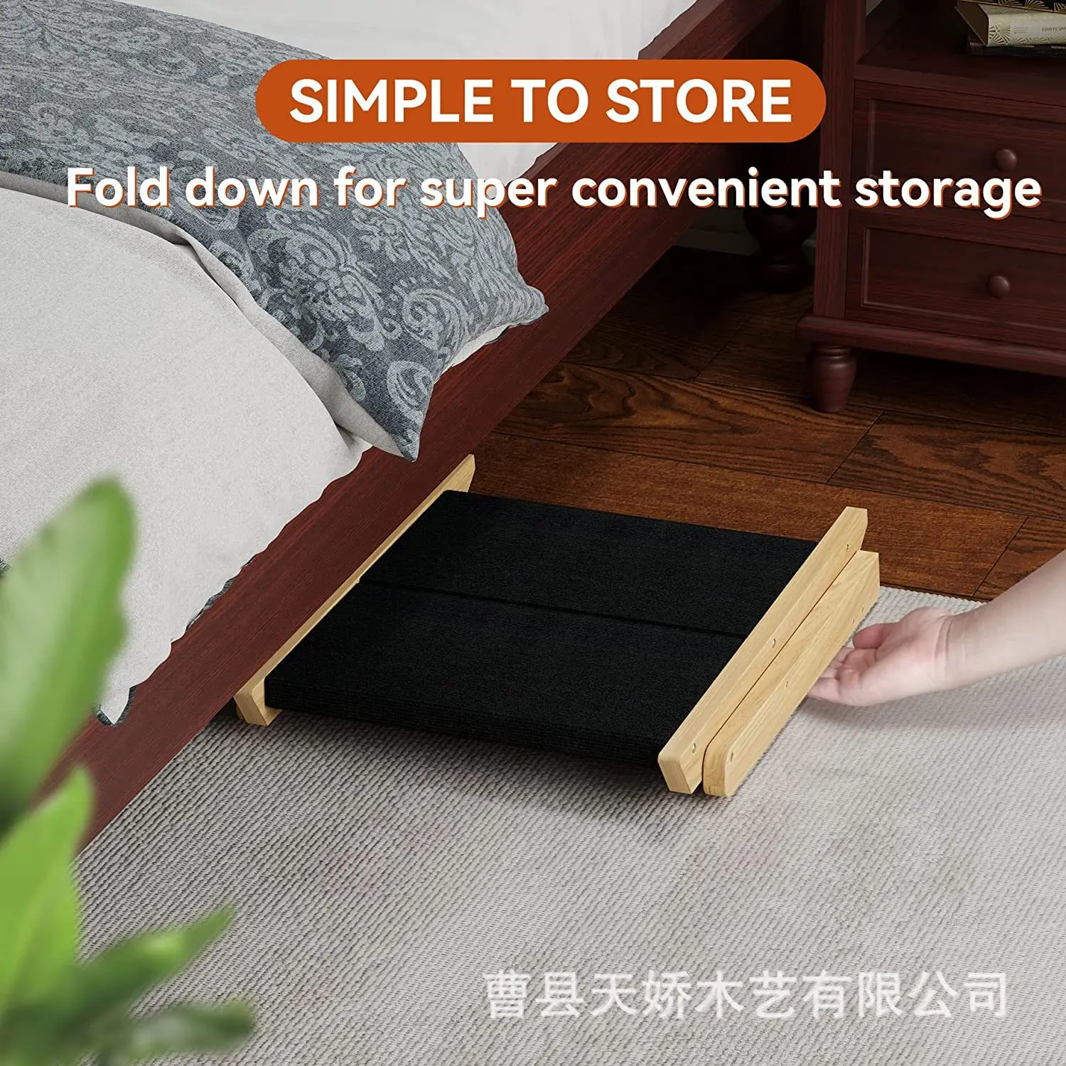 Wooden Dog Ladder Outdoor Indoor Portable Twice Dog Cat Ladder Pet Ladder