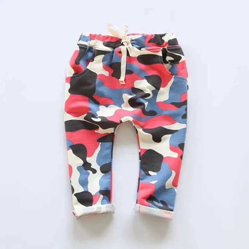 2-6T spring autumn unisex baby kids boys girls Fashion Cartoon Harlan toddler Camouflage pants W241227