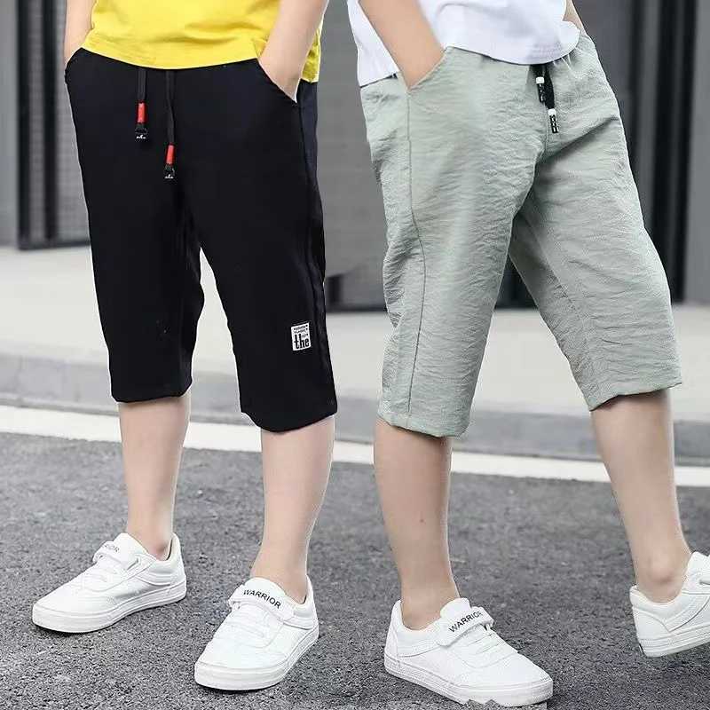 Children aged 3-13 with short sleeves shoulder length knee length straight shorts summer boys clothing W241227