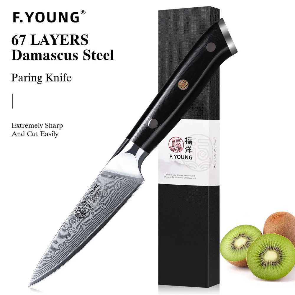 F.YOUNG 3.5 Inch Paring Knife 67 Layer Damascus Steel VG10 Steel Core Sharp Utility Vegetable Peeling Fruit Knife Household Tool Y241227