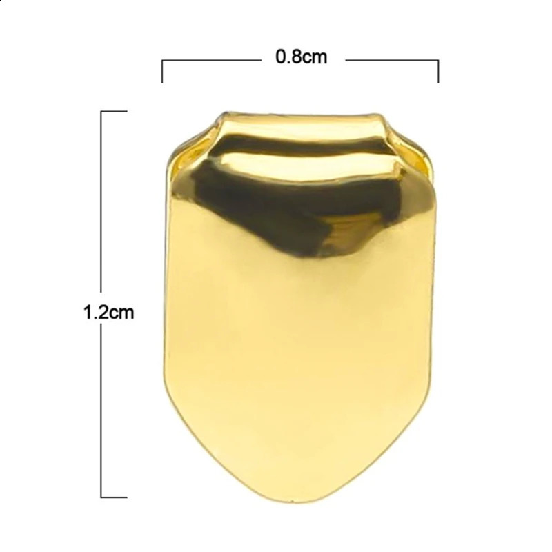 Gold Plated HipHop Single Tooth Cap Top Bottom Dental Grill Teeth Caps Halloween Cosplay 241225