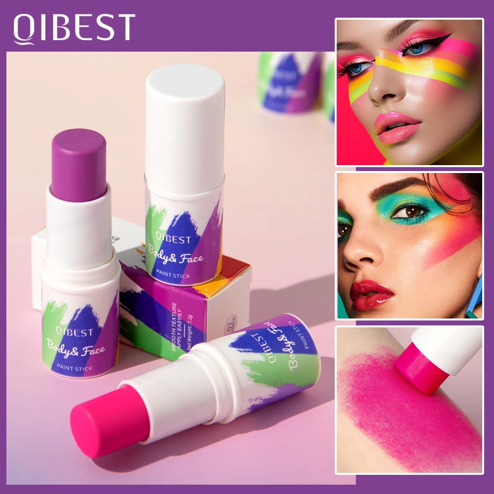 QI Halloween Body Painting Cream Facial Watersoluble Fluorescent Eye Shadow Painting Pen Pigment Facial Stage Painted stick 241224
