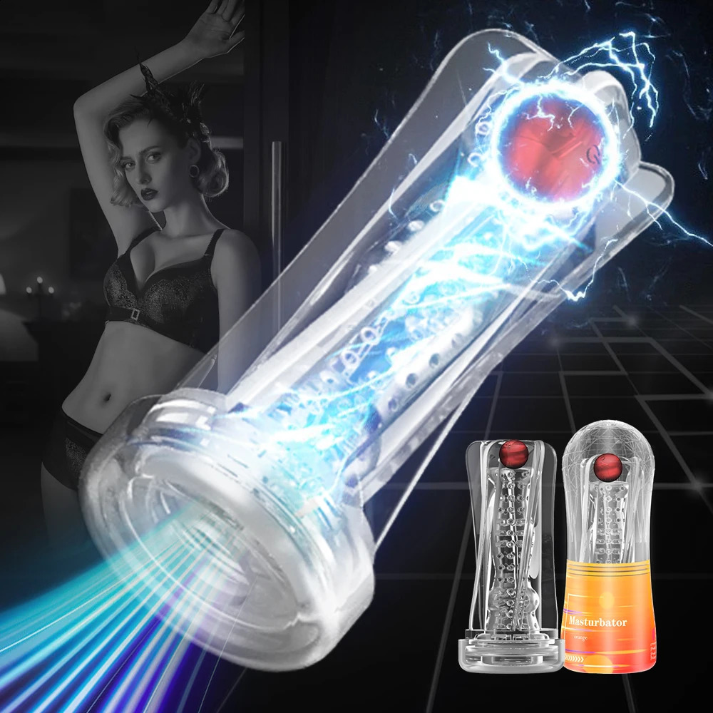 Silicone Masturbation Cup Penis Endurance Exercise Vibrating Male Masturbator Vagina Sex Toys For Men Adult Product w241226