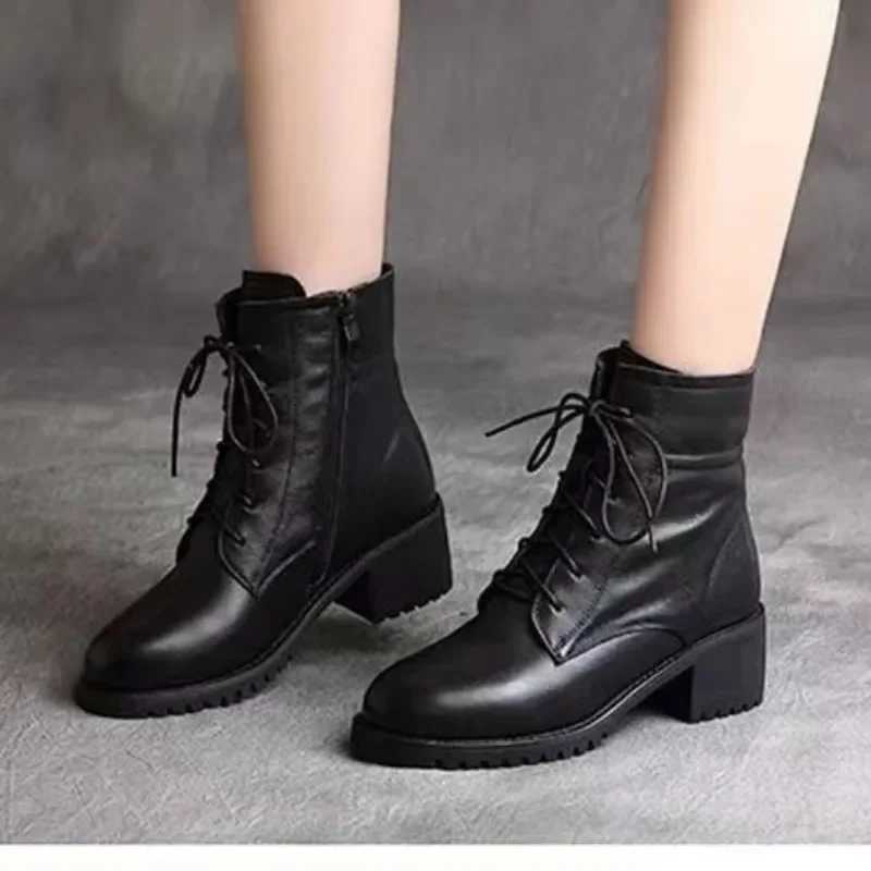 2024 High Quality Ladies Shoes Side Zipper Womens Boots Fashion Cross-tied Modern Boots Women Hot Sale Plus Size Ankle Boots Z250303
